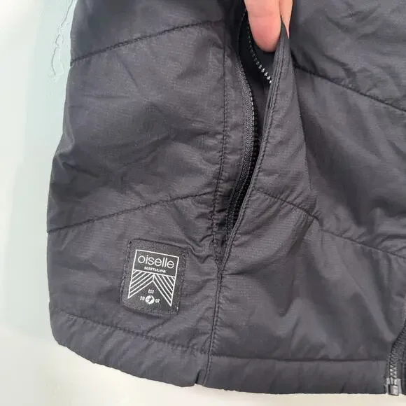 Oiselle Women's Running Vest Fleece Backing Puffer Black Full Zip Active Medium - Picture 5 of 8